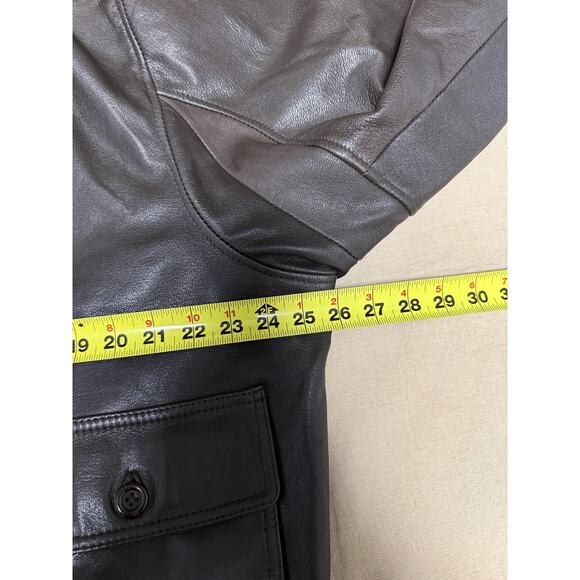 Vintage US Navy G-1 Flight Jacket Mens 52 Brown Leather Mouton Collar Bomber 80s - Picture 12 of 16